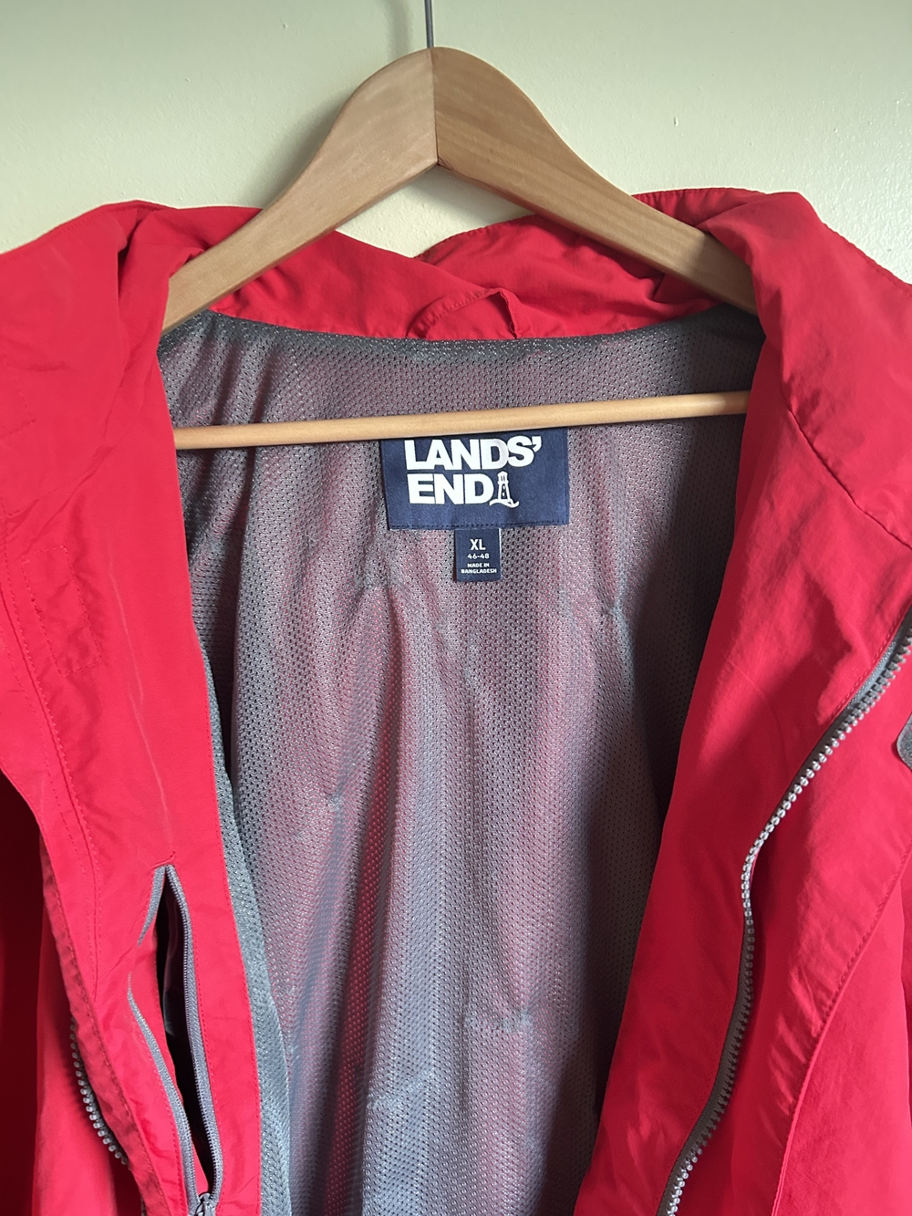 Lands' End Red Hooded Jacket SIZE XL - Superb Condition - Unisex